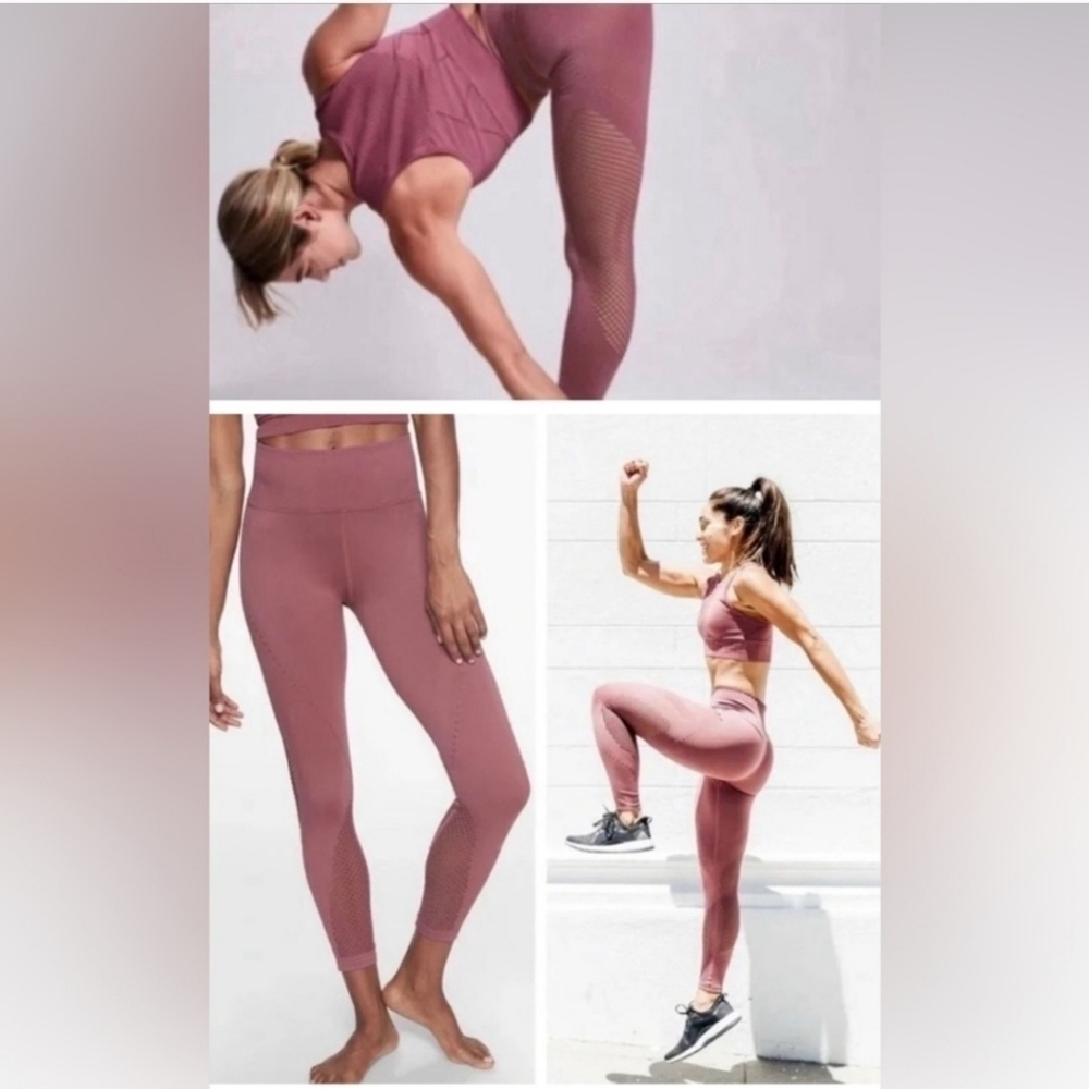 🌟 Athleta Pink Trophy 7/8 Seamless leggings size xl